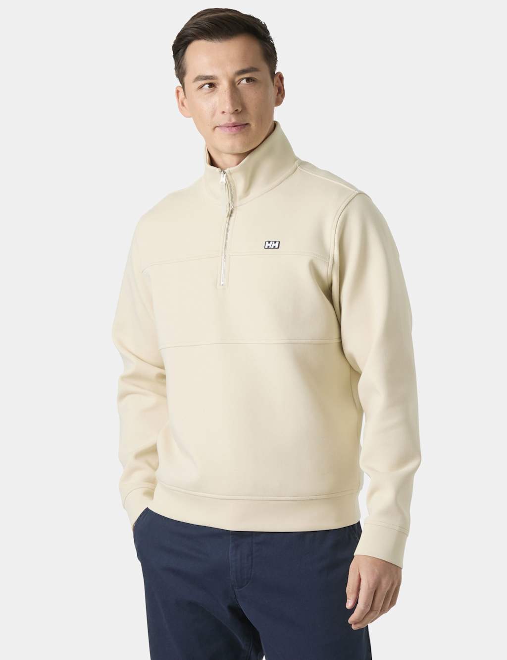 Helly Hansen Men's Cotton Ric Half Zip Fleece Top - M - Cream - Available at M&S