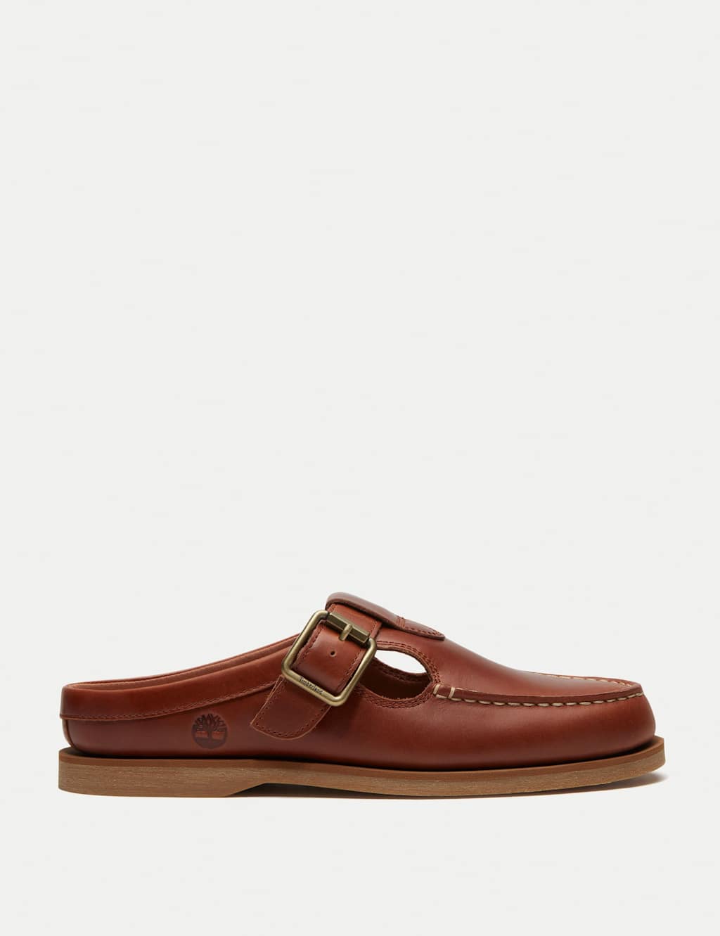 Timberland Women's Classic Leather Boat Shoe Clog Mules - 5 - Brown