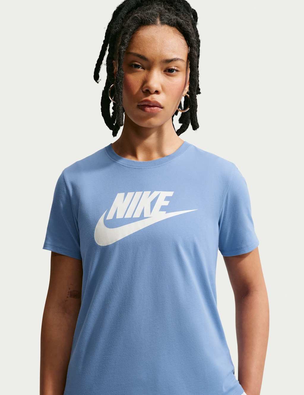 Nike Women's Pure Cotton Crew Neck T-Shirt - Large - Blue Denim - Available at M&S