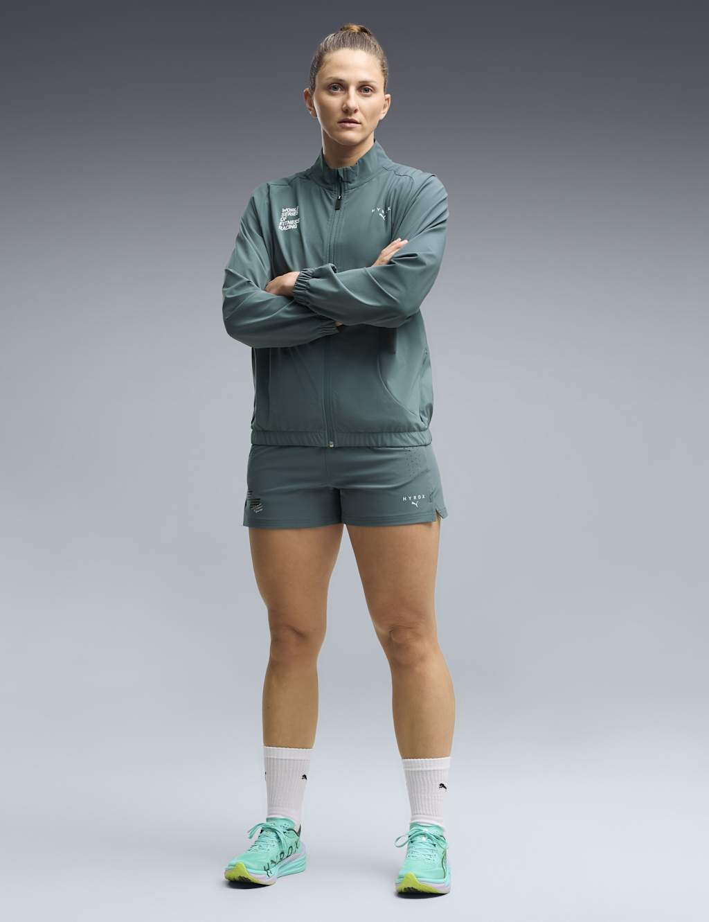 Puma Women's x Hyrox PWRMODE Woven Shorts - Small - Dark Green