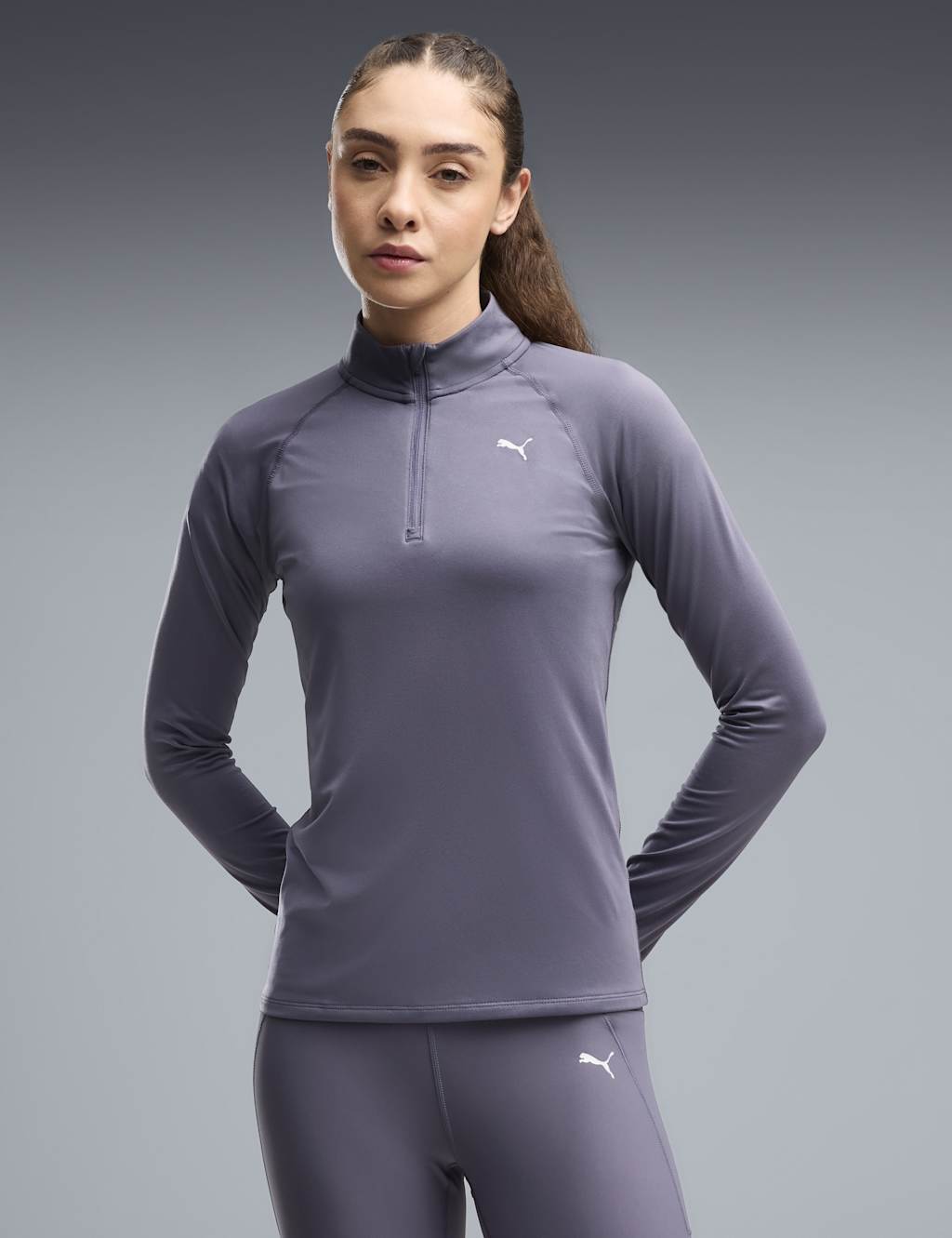 Puma Women's Run Velocity Cloudspun Quarter-Zip Top - Small - Purple