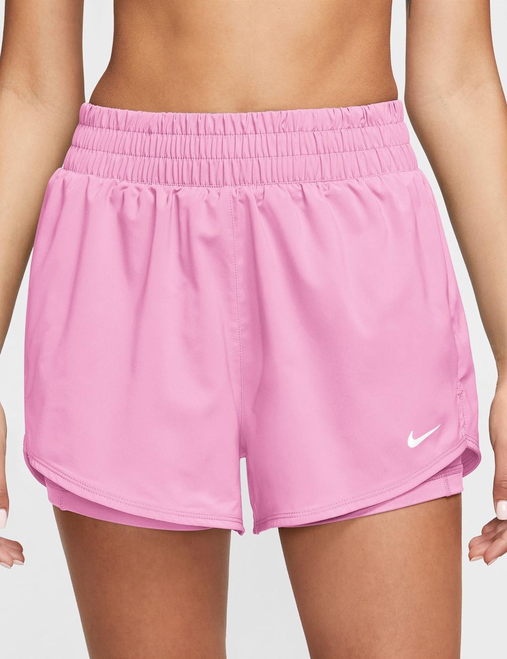 Nike Women's One High Waisted 2-in-1 Shorts - Large - Light Pink - Available at M&S