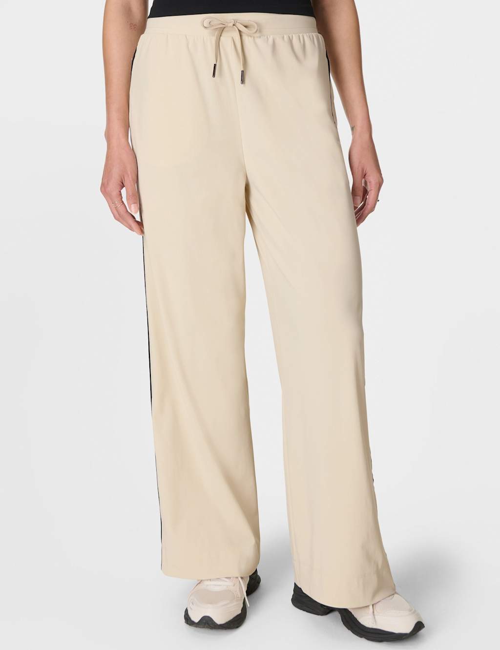 Sweaty Betty Explorer Side Stripe Wide Leg Trousers - Small - Beige
