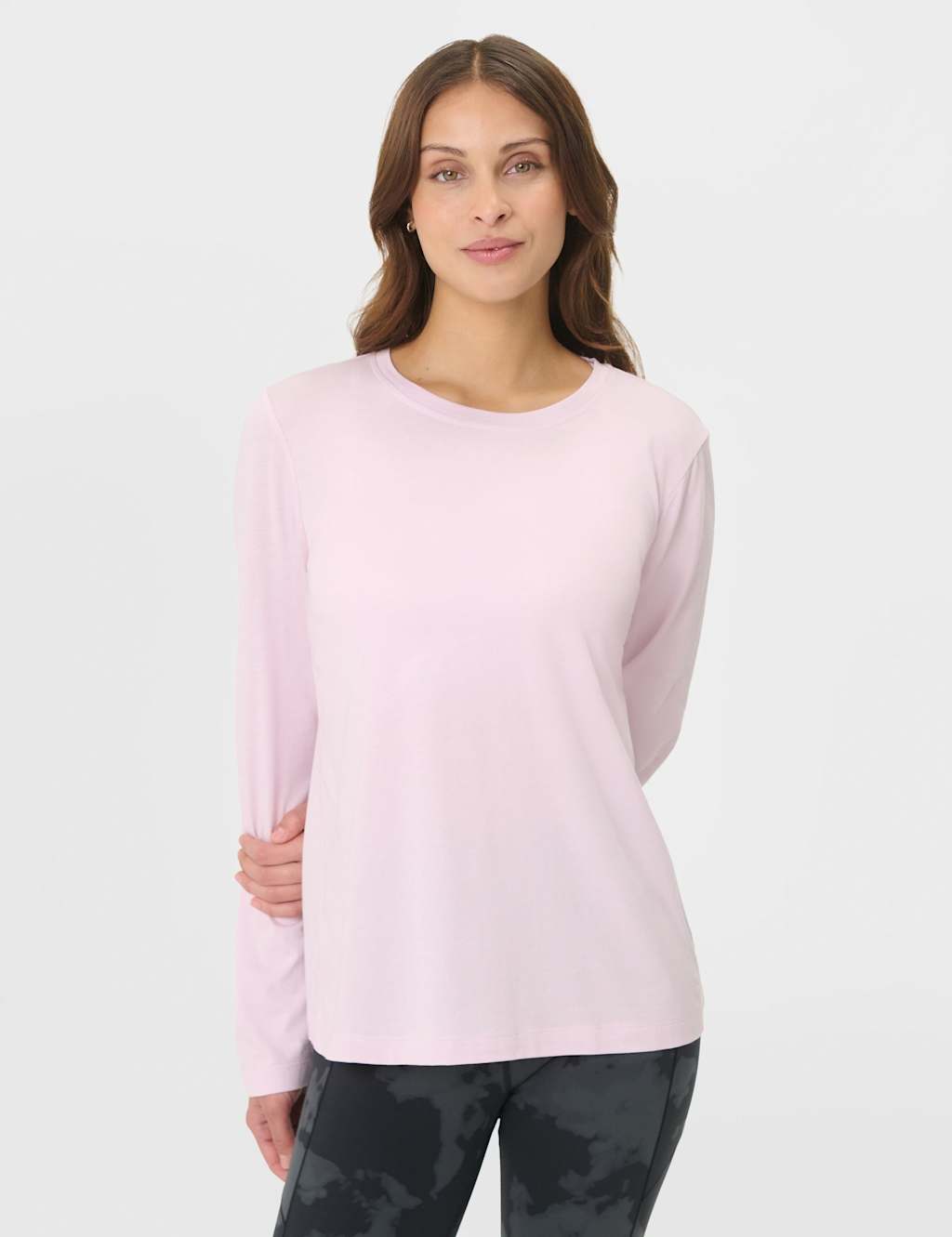 Sweaty Betty Essential Cotton Rich Striped Top - Large - Light Pink