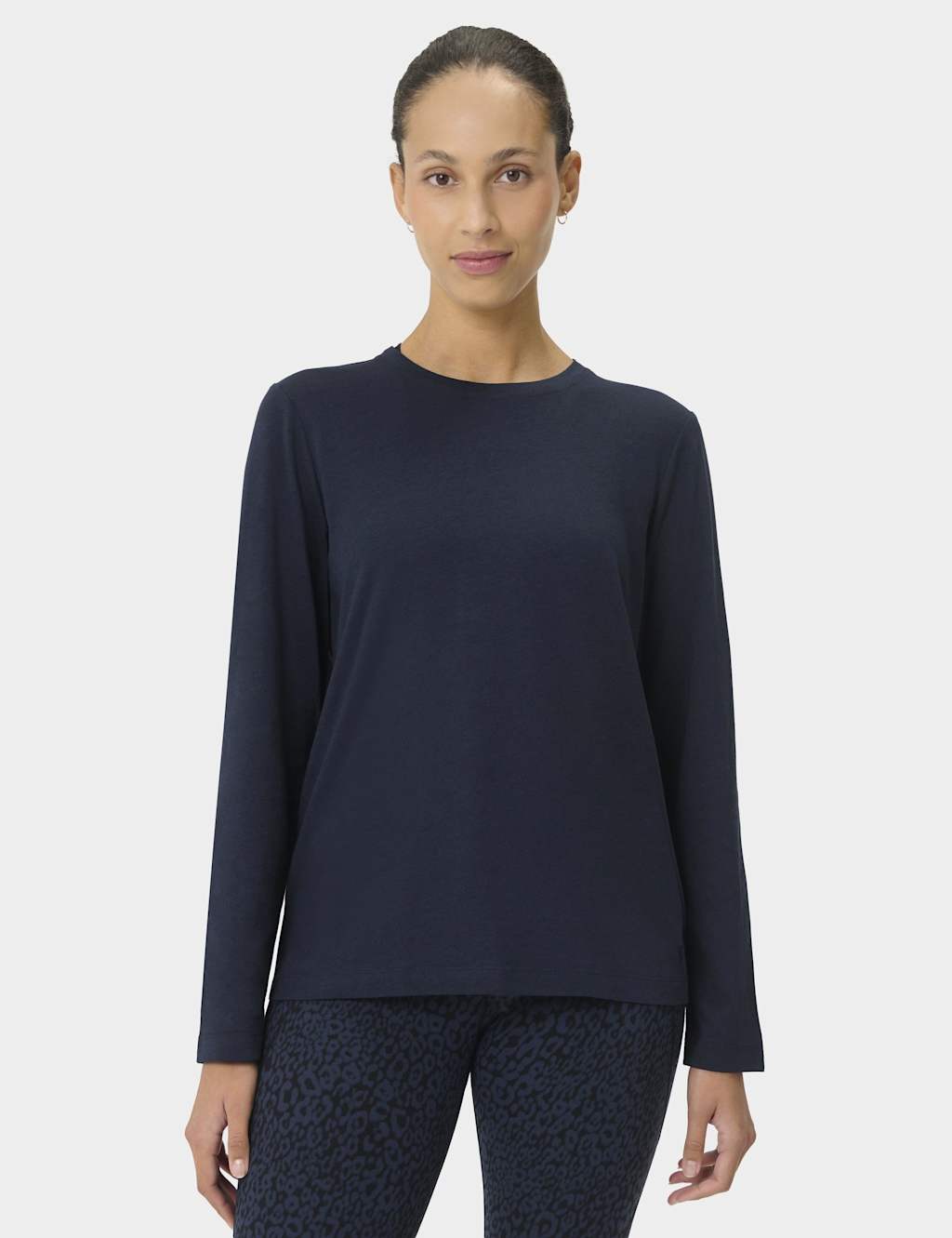 Sweaty Betty Essential Cotton Rich Striped Top - Large - Navy
