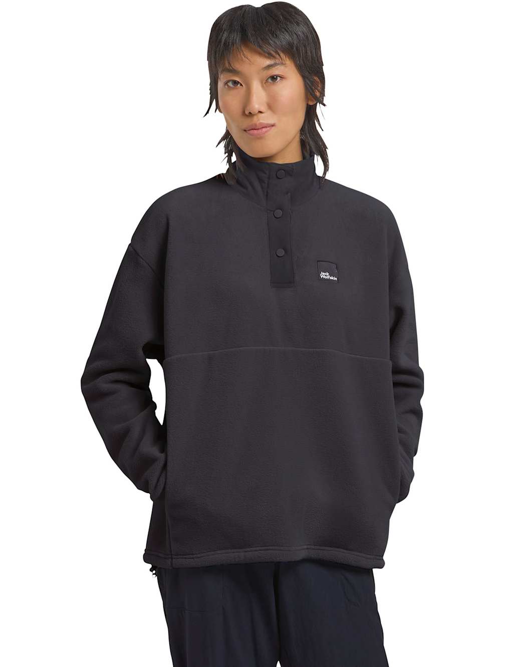 Jack Wolfskin Women's Sumetro Half Zip Fleece Jacket - Medium - Black