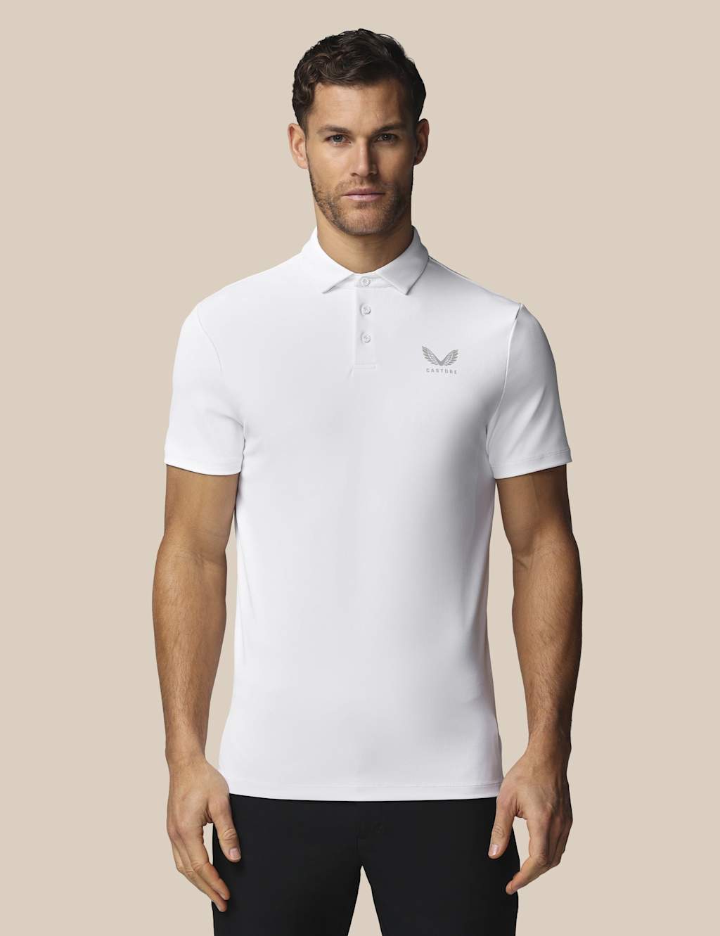 Castore Men's Technical Moisture Wicking Polo Shirt - XL - White - Available at M&S