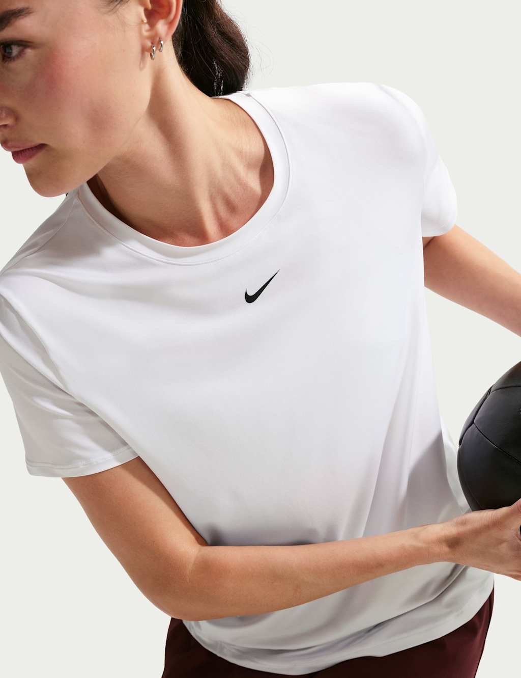 Nike Women's One Classic DRI-Fit Crew Neck T-Shirt - Large - White - Available at M&S