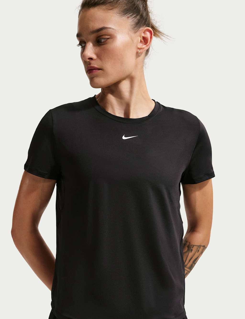 Nike Women's Dri-FIT Crew Neck Relaxed T-Shirt - Small - Black - Available at M&S