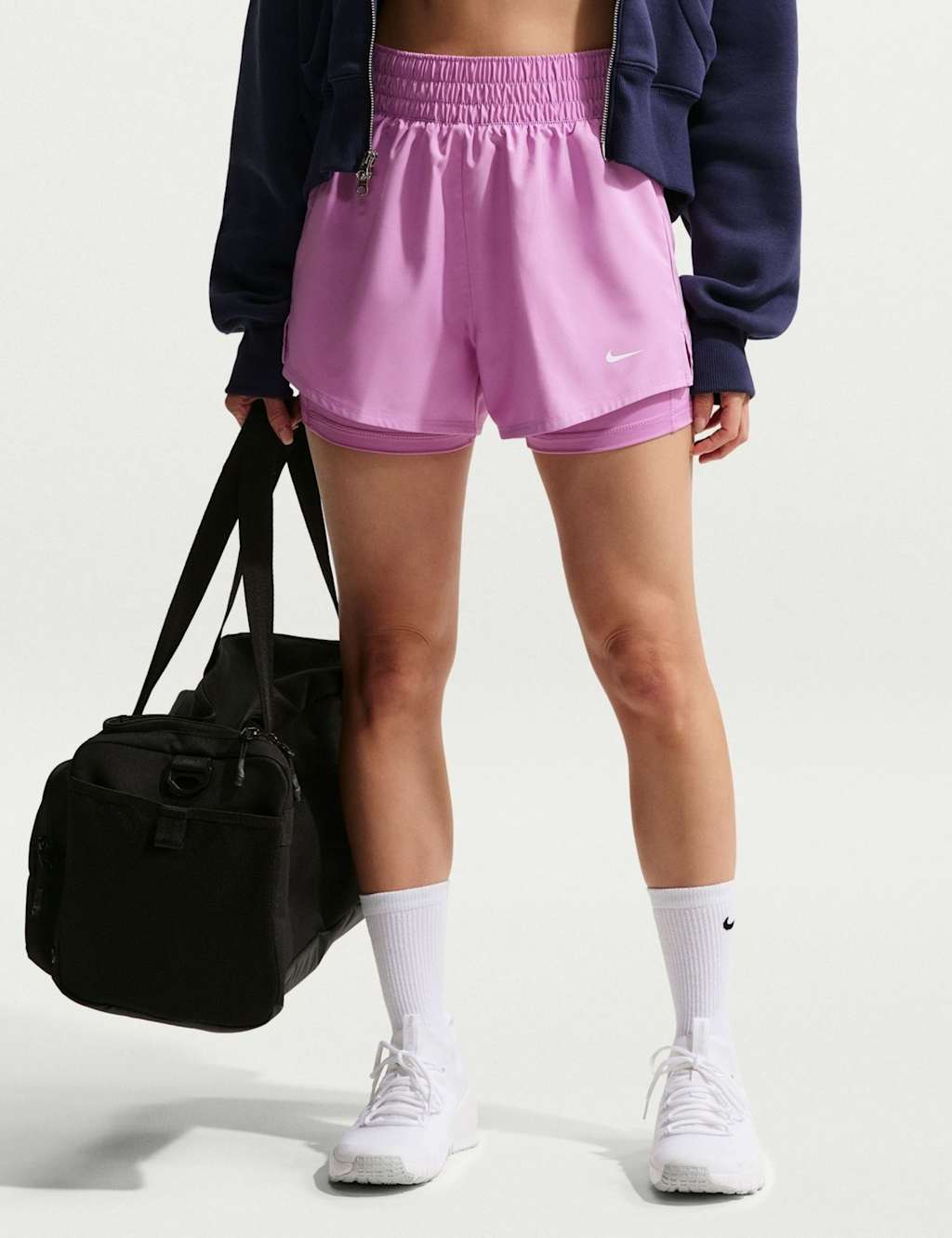 Nike Women's One 2 in 1 Relaxed Shorts - Small - Magenta - Available at M&S