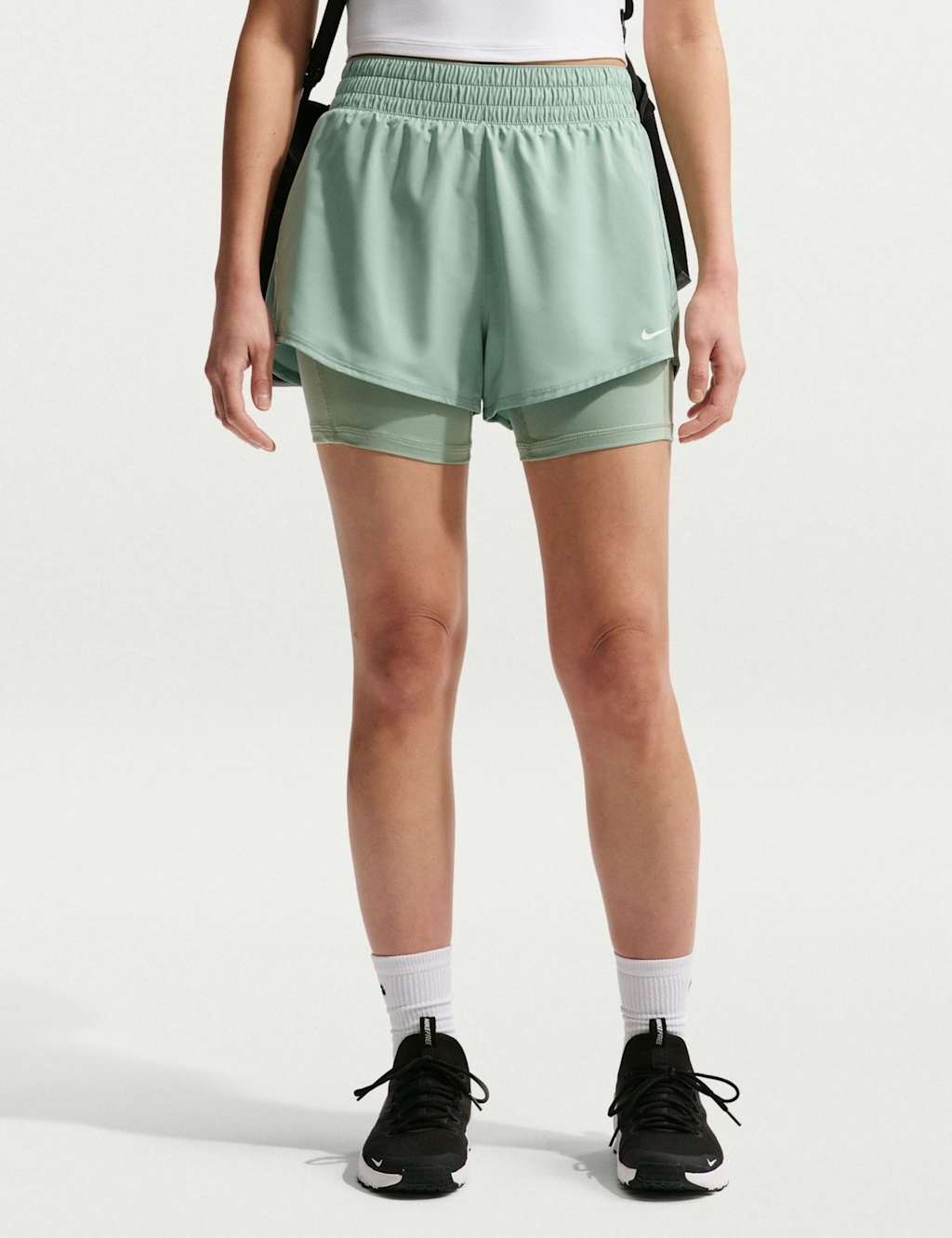 Nike Women's One 2 in 1 Relaxed Shorts - Medium - Light Green - Available at M&S