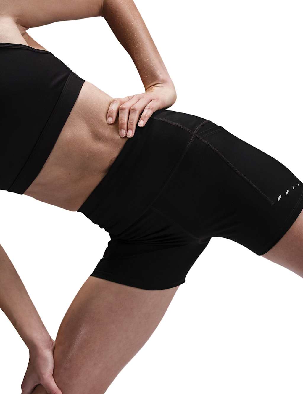 Nike Women's Swift High Waisted Running Shorts - Medium - Black Mix - Available at M&S