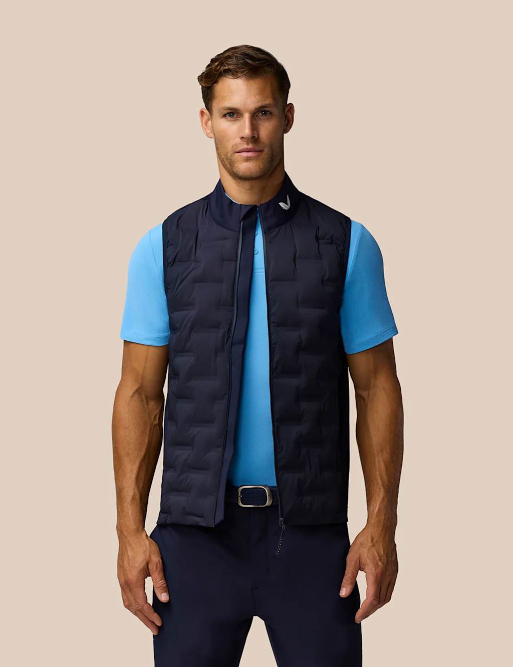 Castore Men's Pinnacle Lightweight Hybrid Gilet - M - Navy Mix - Available at M&S