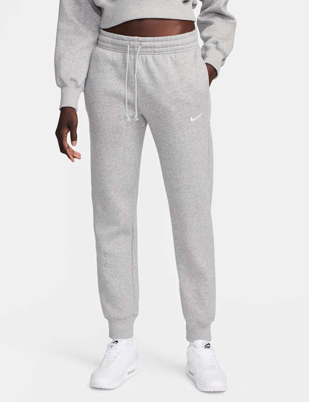 Nike Women's Phoenix Fleece Tapered Joggers - Small - Grey Marl - Available at M&S