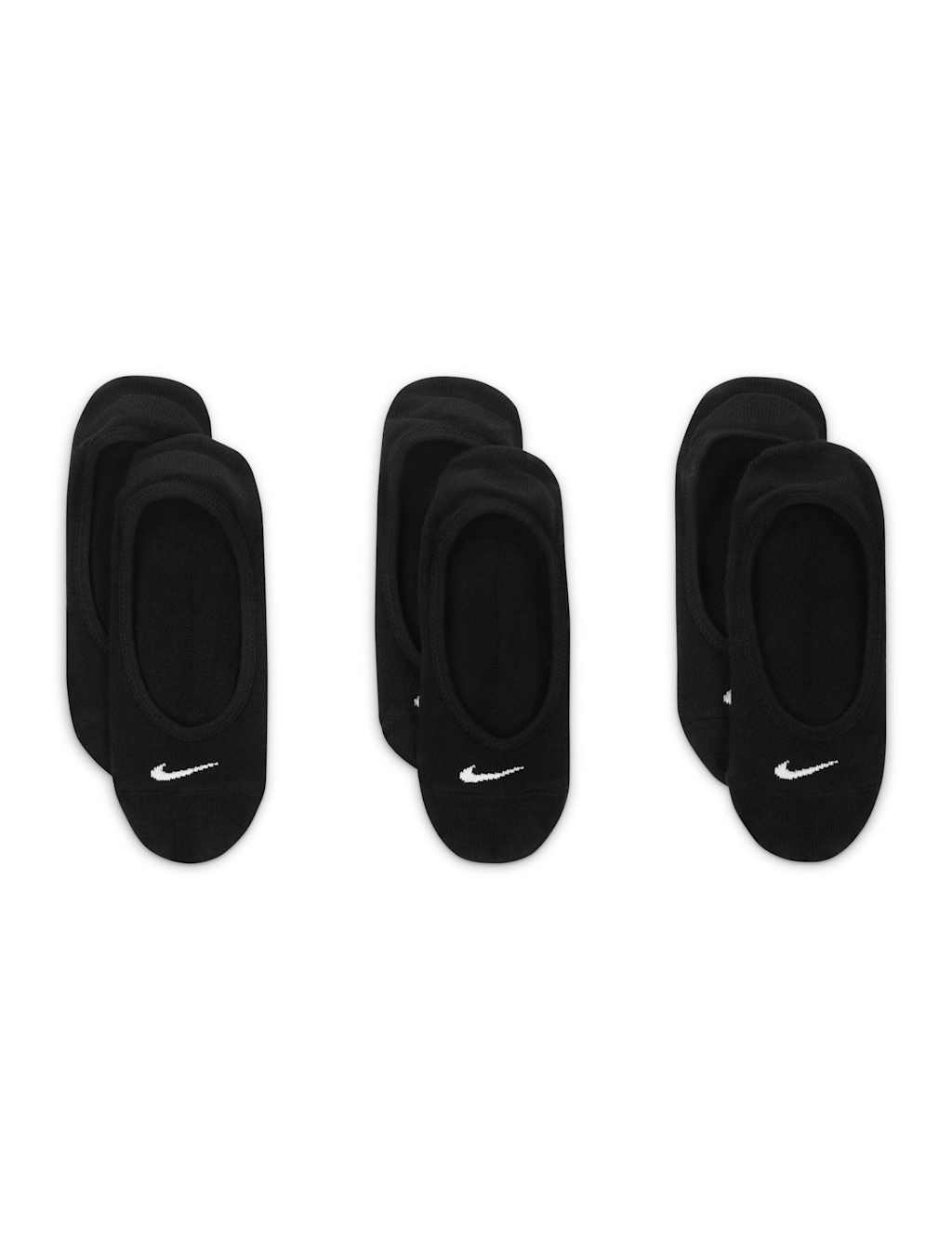Nike Women's 3 Pack Cotton Rich Footsies - Medium - Black Mix - Available at M&S