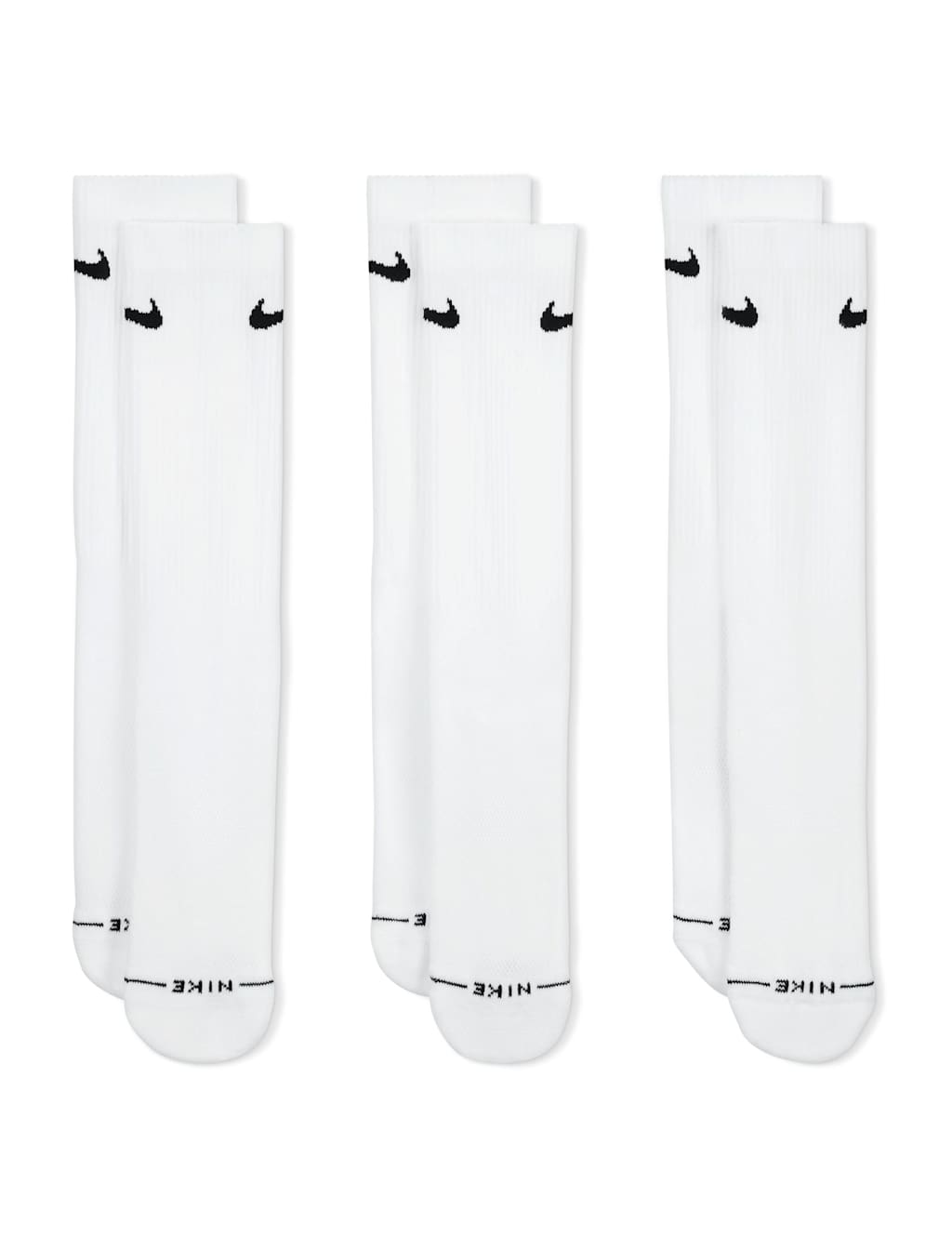 Nike Women's 3 Pack Everyday Elevated Cotton Rich Crew Socks - Small - White - Available at M&S