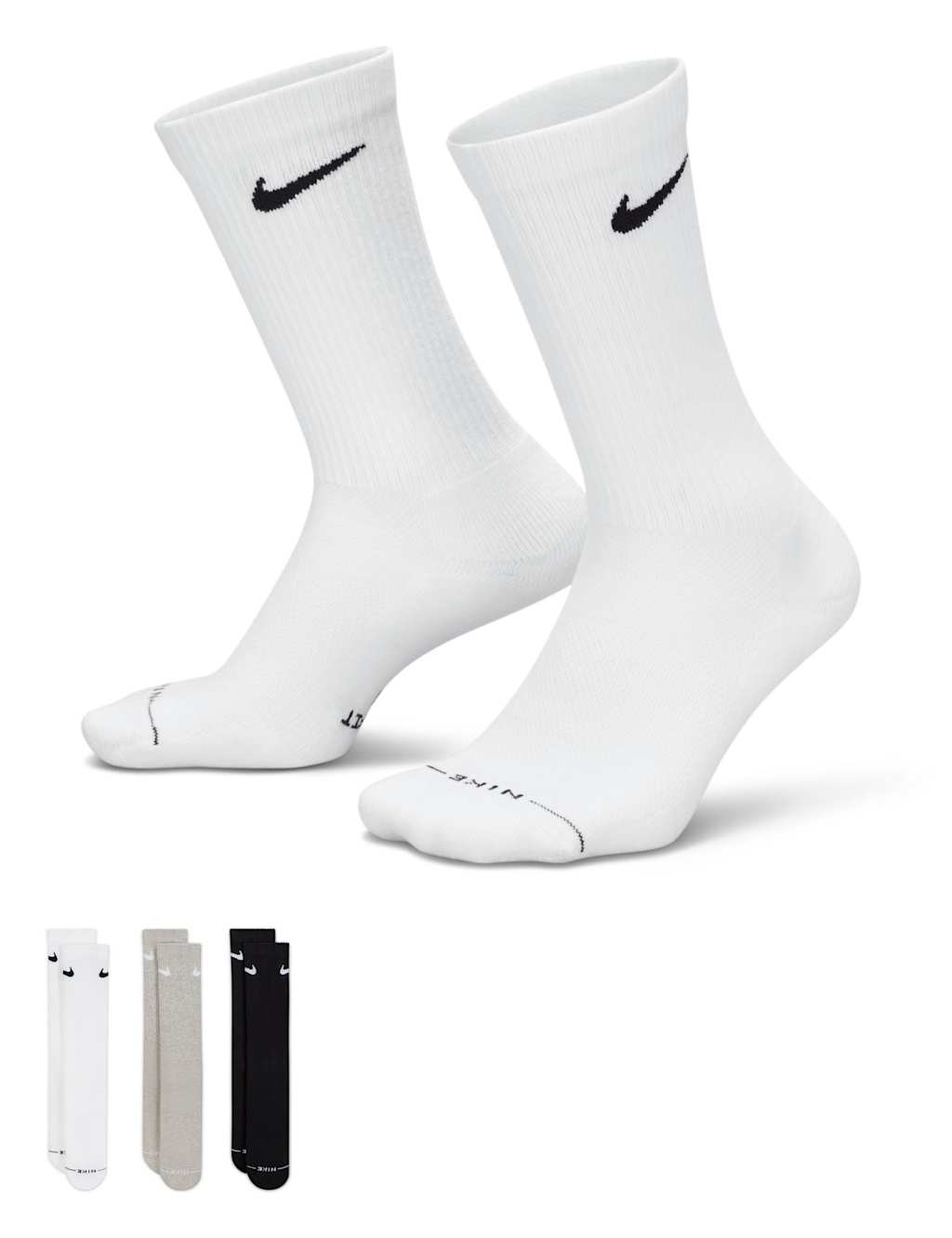 Nike Women's 3 Pack Everyday Elevated Cotton Rich Crew Socks - Medium - Multi - Available at M&S