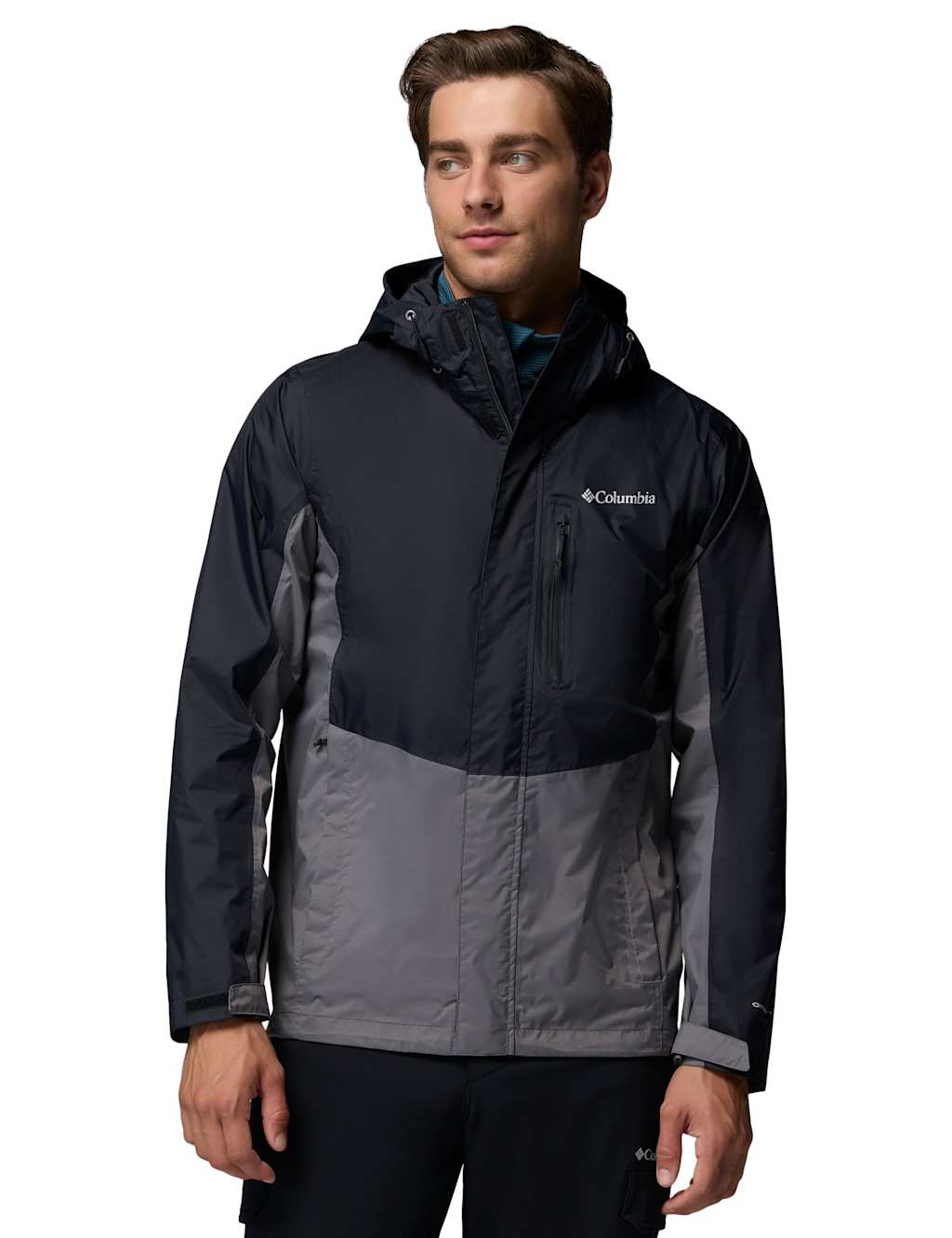Columbia Men's Pouring Adventure III Waterproof Jacket - L - Black Mix