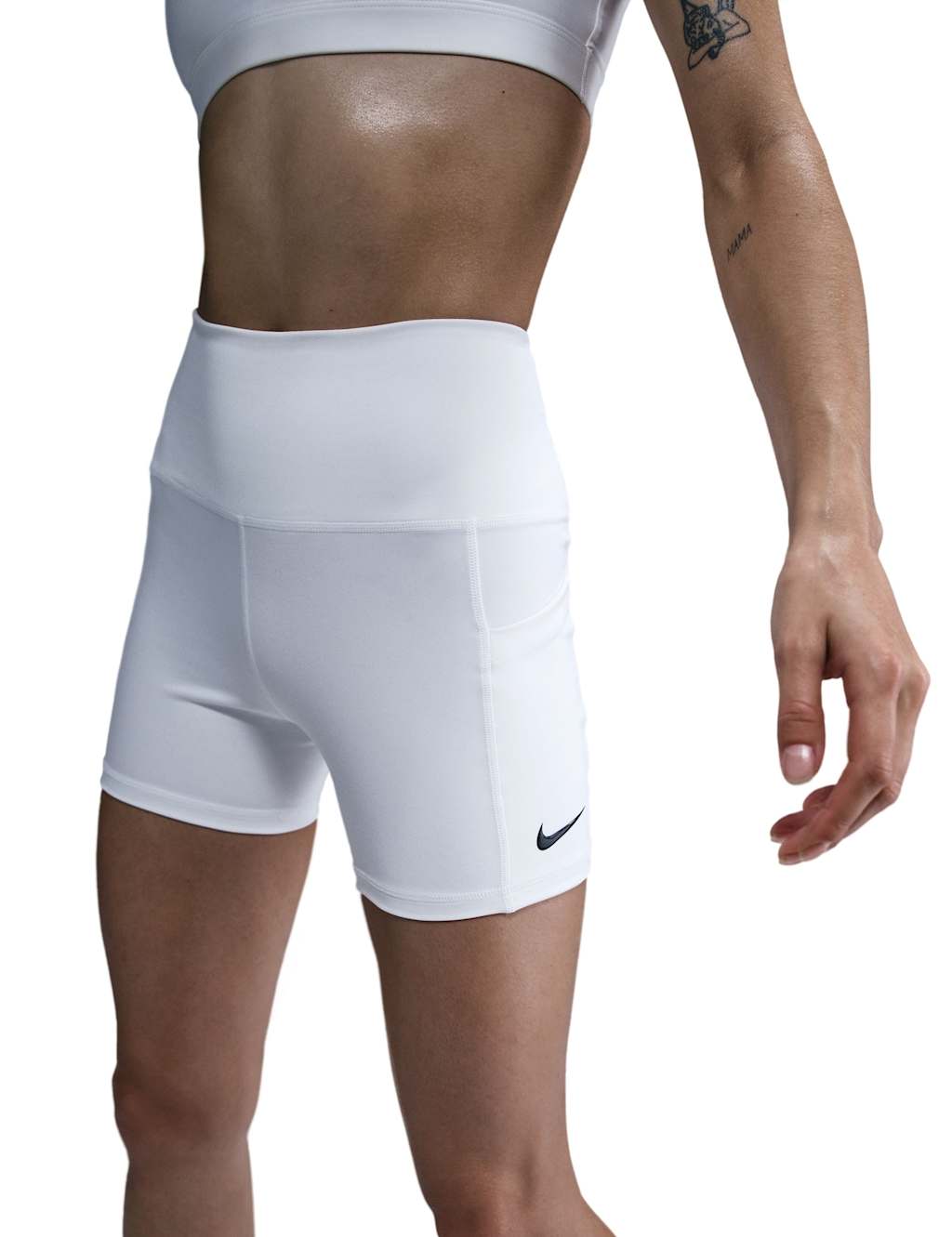 Nike Women's Court Dri Fit High Waisted Tennis Shorts - Large - White - Available at M&S