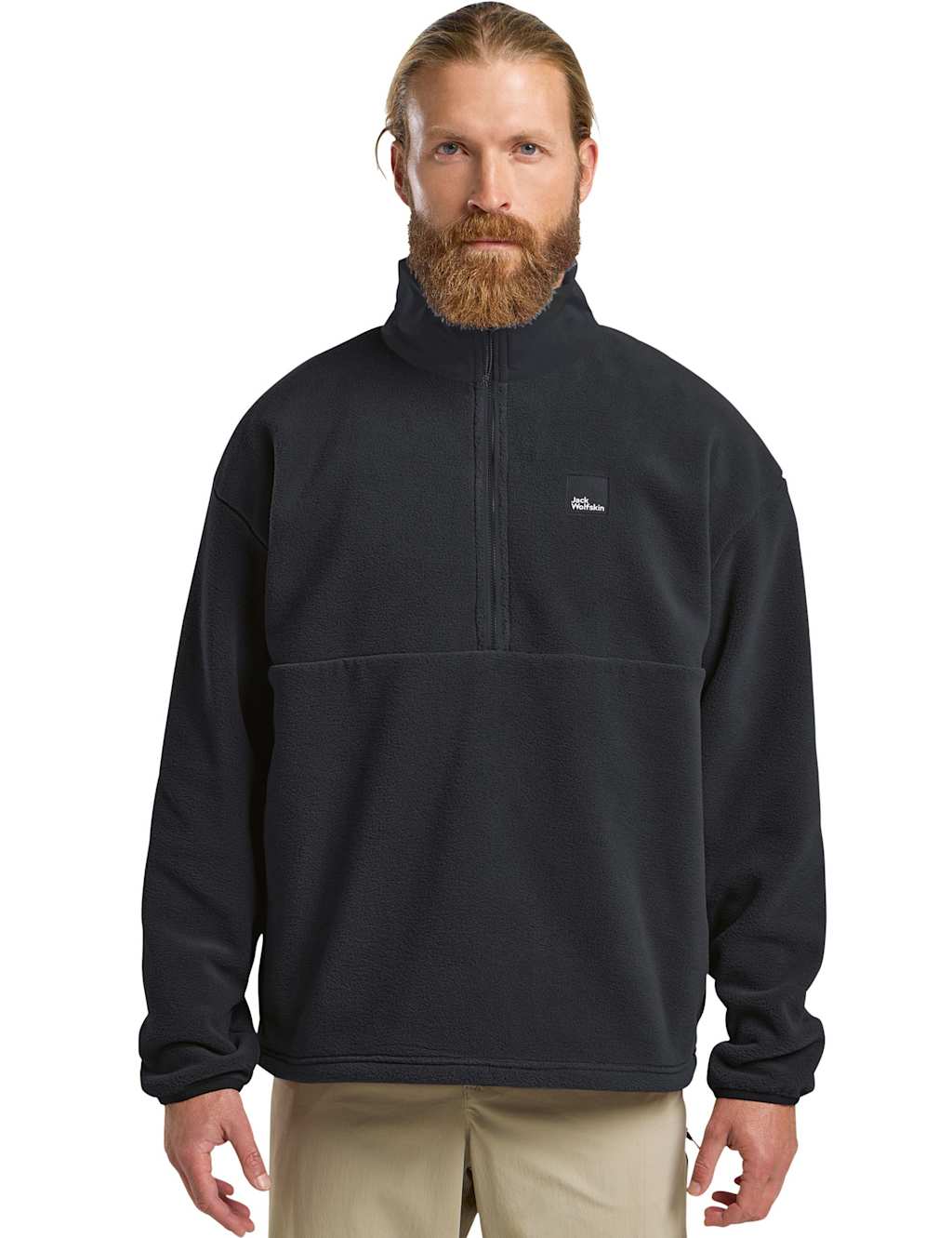 Jack Wolfskin Men's Sumetro Half Zip Fleece Jacket - M - Black