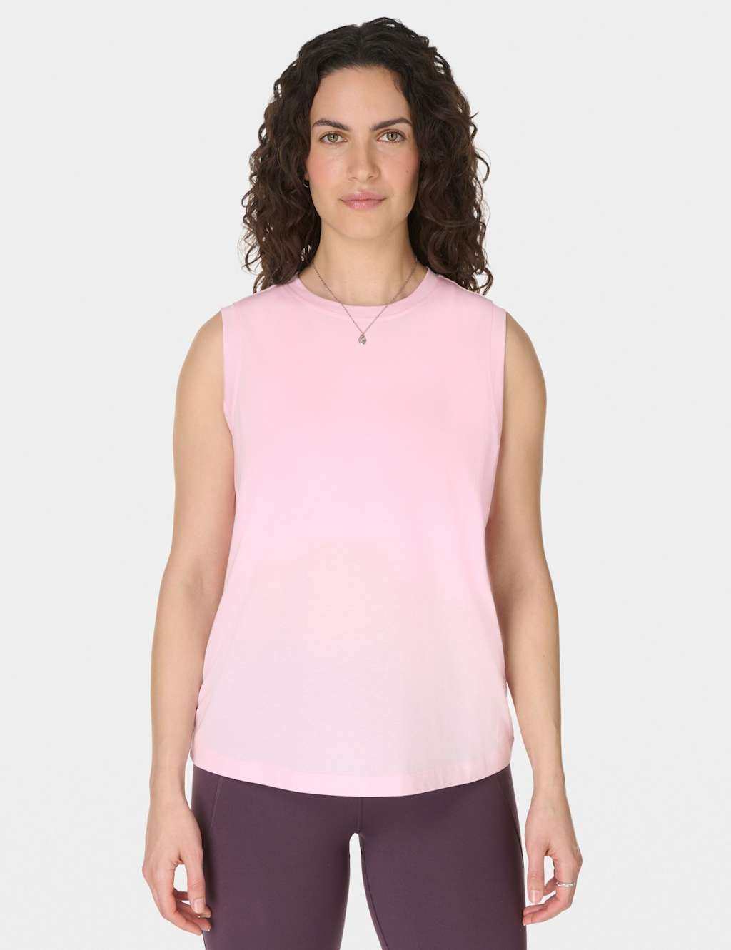 Sweaty Betty Women's Essential Cotton Rich Crew Neck Vest Top - Medium - Light Pink
