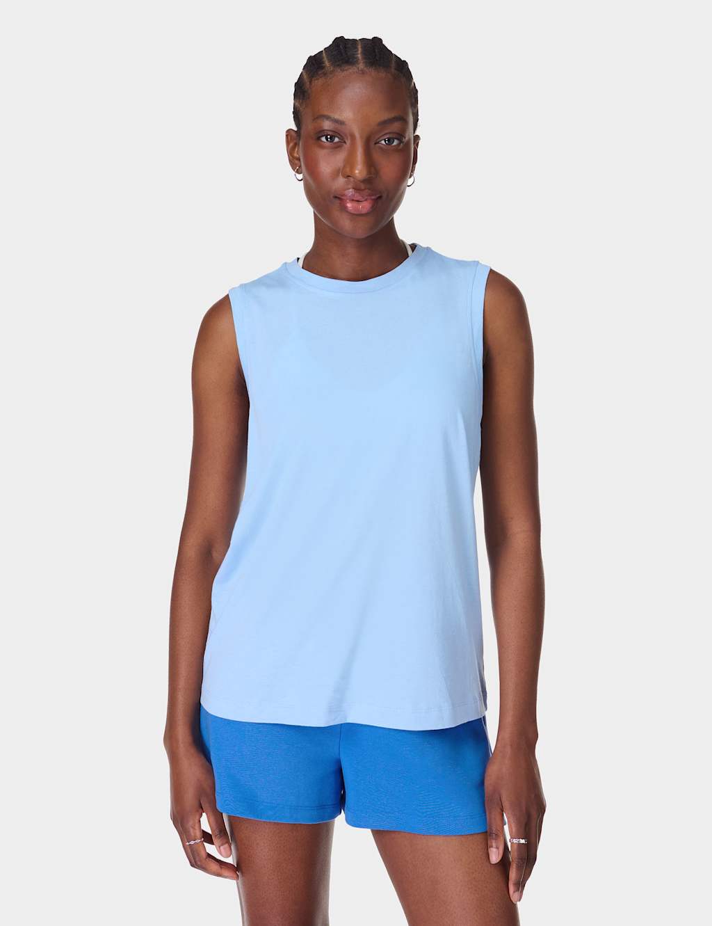 Sweaty Betty Women's Essential Cotton Rich Crew Neck Vest Top - Large - Light Blue