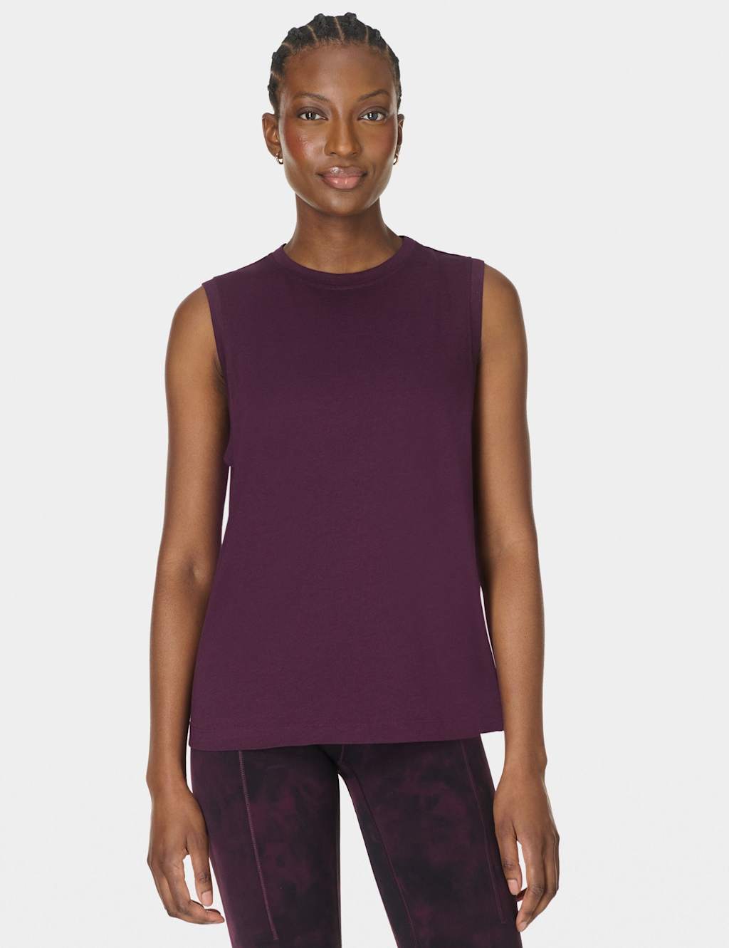 Sweaty Betty Women's Essential Cotton Rich Crew Neck Vest Top - Medium - Burgundy