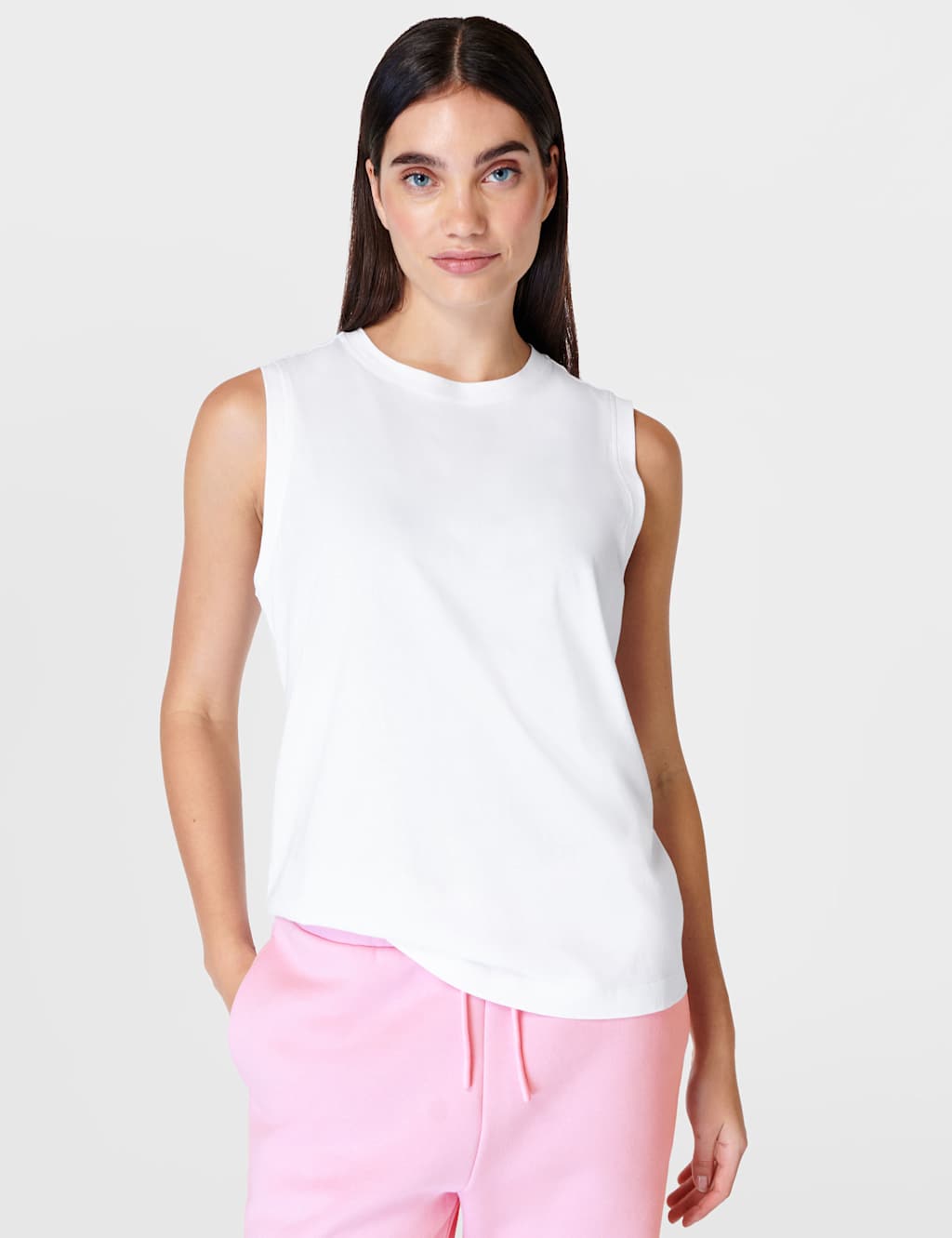 Sweaty Betty Women's Essential Cotton Rich Crew Neck Vest Top - Small - White