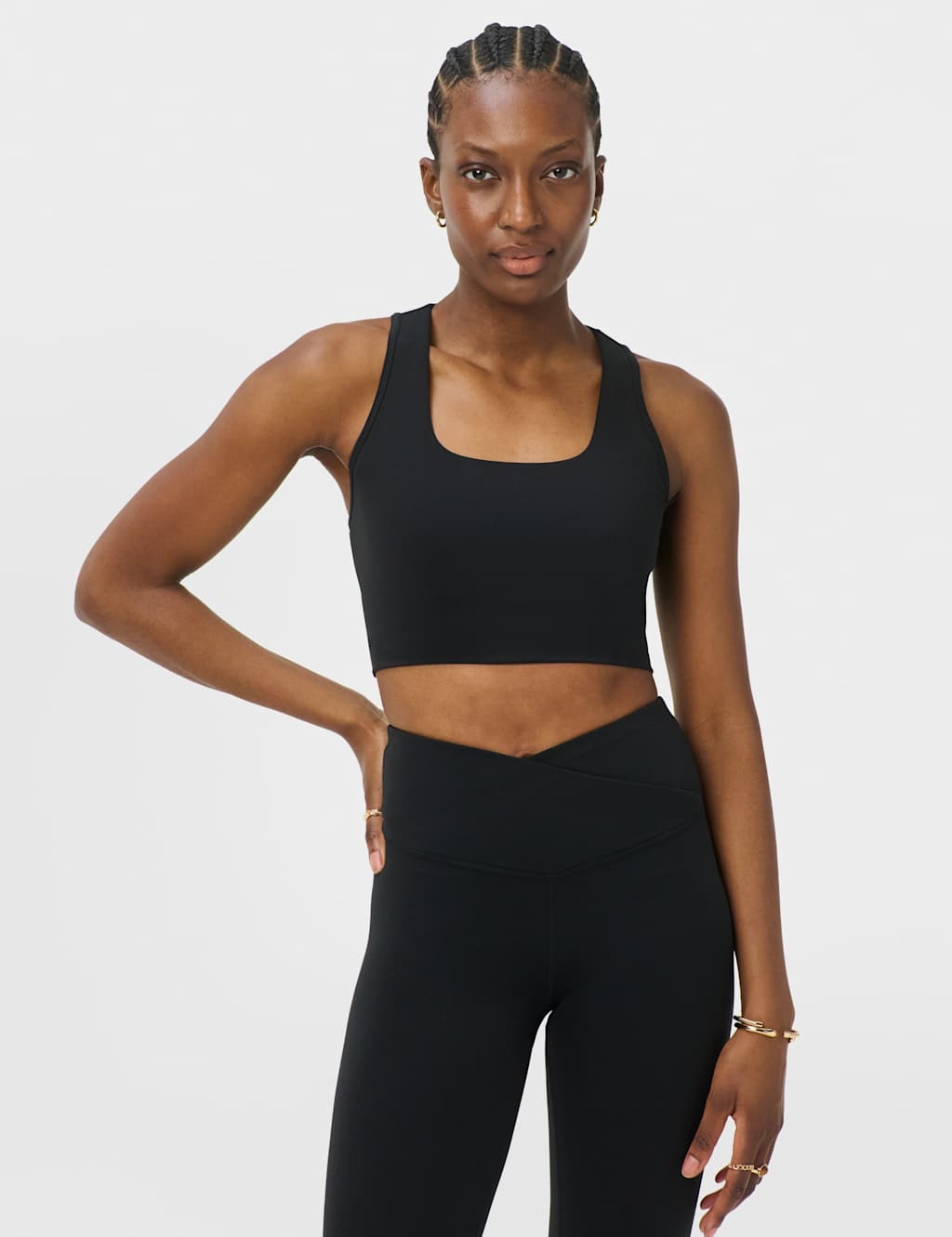 Sweaty Betty All Day Wrap Crop Top - Medium - Black