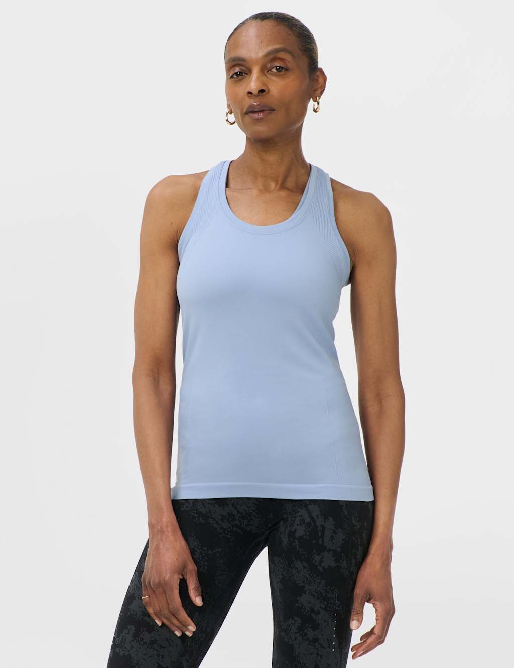 Sweaty Betty Athlete Seamless Fitted Vest Top - Large - Light Blue