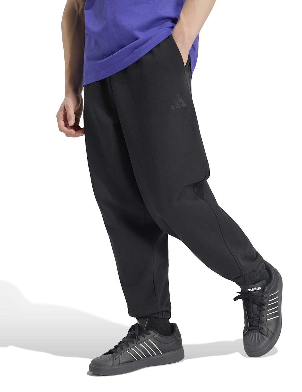 Adidas Men's Regular Fit Cuffed Joggers - 2XL - Black