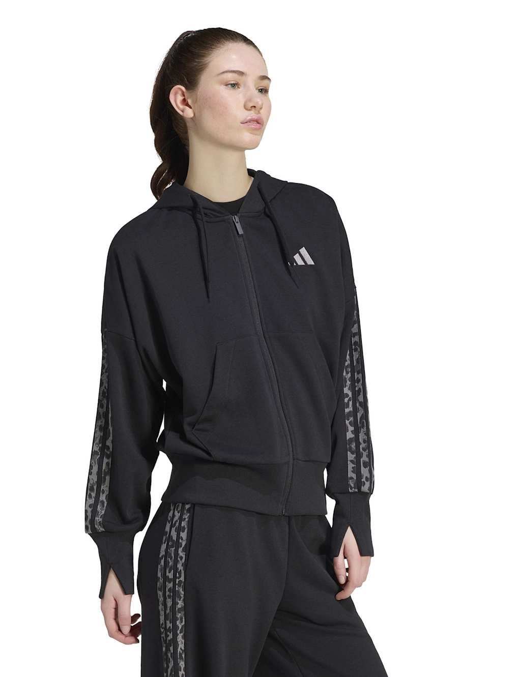 Adidas Women's Seasonal Essentials 3-Stripes Zip Up Hoodie - Small - Multi