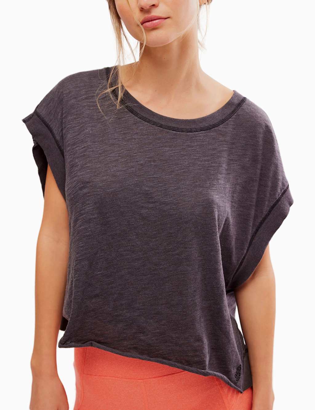 Fp Movement Women's My Time Cotton Rich Open Back T-Shirt - Medium - Black