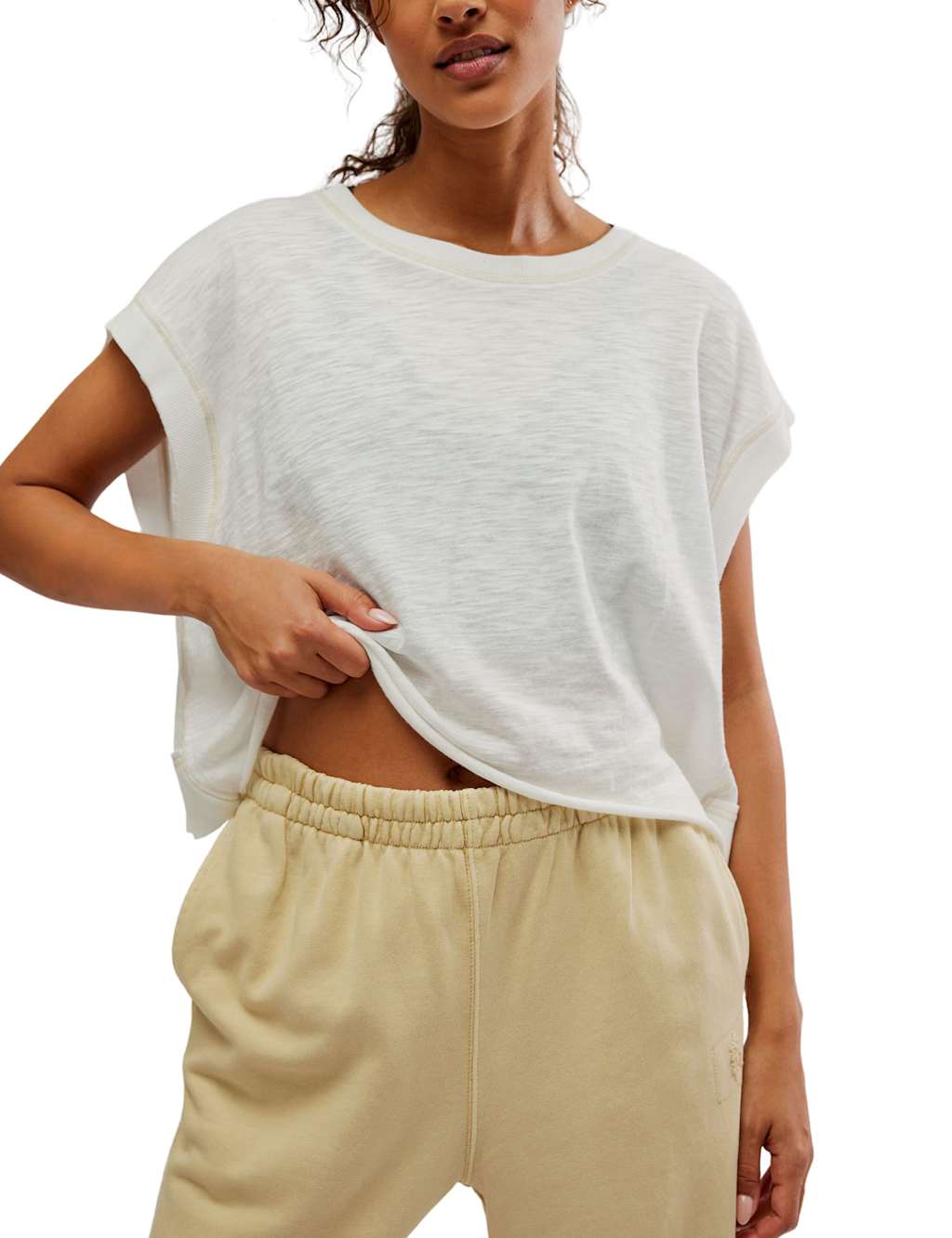 Fp Movement Women's My Time Cotton Rich Open Back T-Shirt - Medium - White