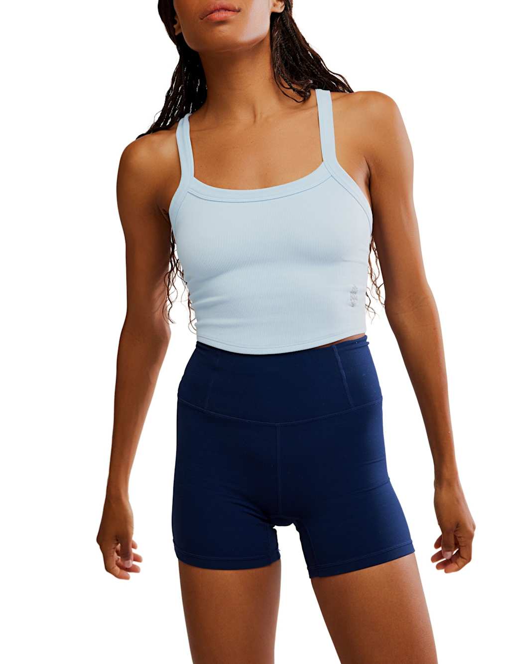 Fp Movement Women's All Clear Cami Solid Fitted Crop Top - XS-S - Pale Blue