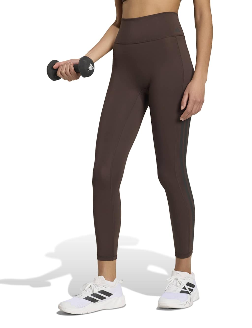 Adidas Women's Optime High Waisted 7/8 Leggings - Medium - Dark Brown