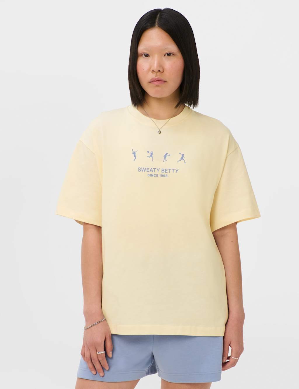 Sweaty Betty Pure Cotton Tennis Graphic T-Shirt - Large - Ivory