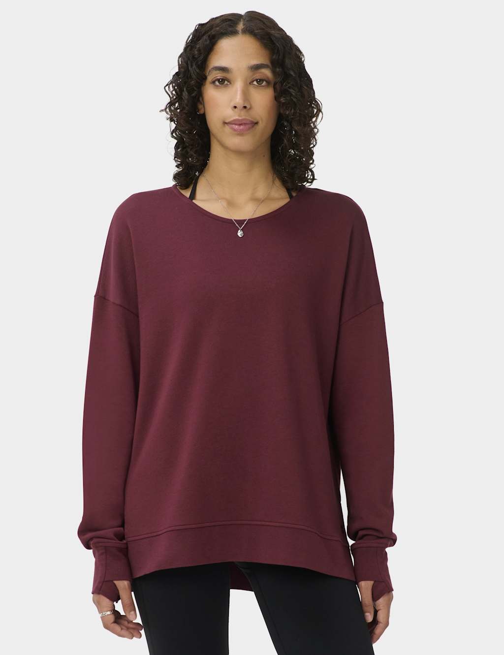 Sweaty Betty Women's Modal Blend Tie Back Relaxed Sweatshirt - Small - Dark Pink