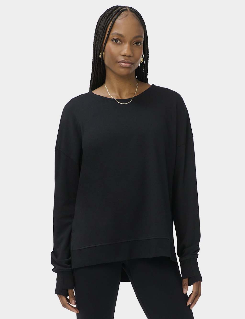 Sweaty Betty Women's Modal Blend Tie Back Relaxed Sweatshirt - Small - Black