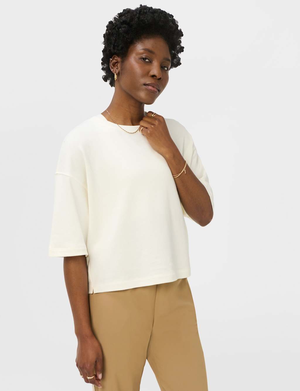 Sweaty Betty Women's After Class Modal Blend Cropped Sweatshirt - Small - Soft White