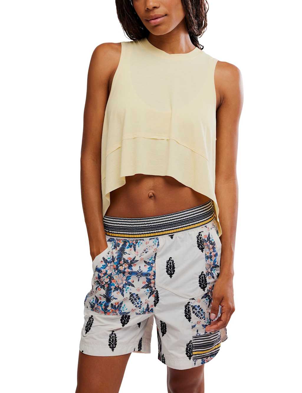 Fp Movement Women's Tempo Crew Neck Relaxed Vest Top - Medium - Lemon