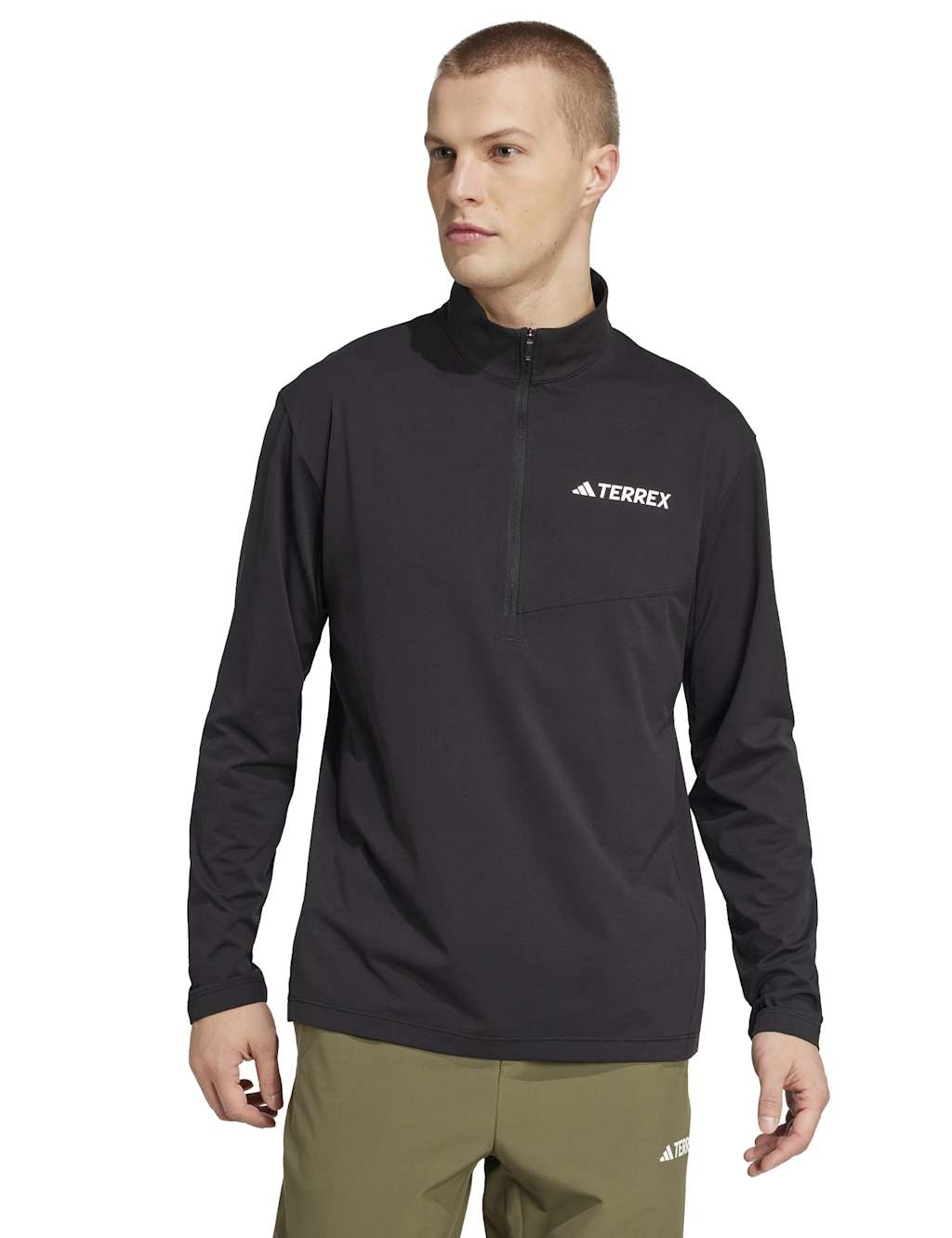 Adidas Men's Climacool Half Zip Long Sleeve Top - XL - Black