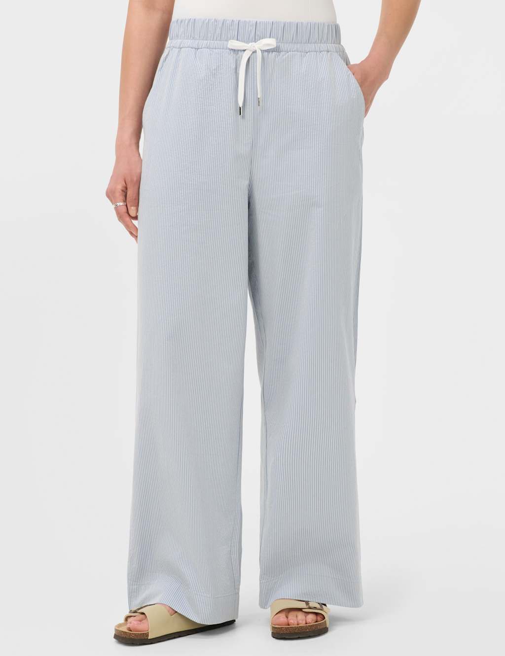 Sweaty Betty Women's Summer Stripe Regular Trouser - Large - Light Blue