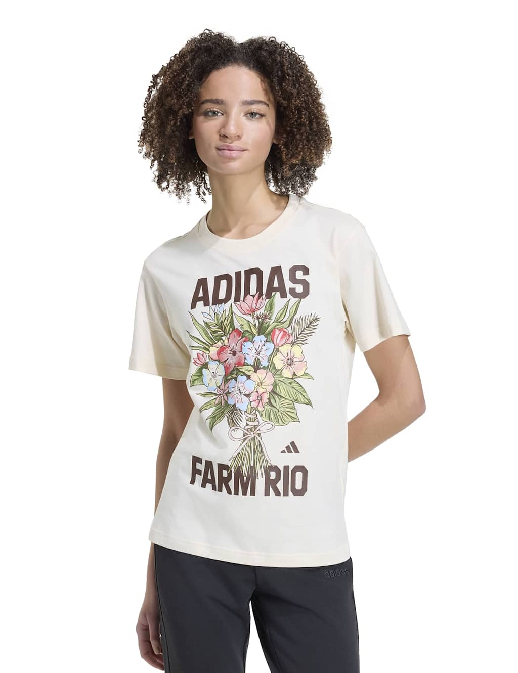 Adidas Women's x FARM Rio Pure Cotton T-Shirt - Large - Soft White