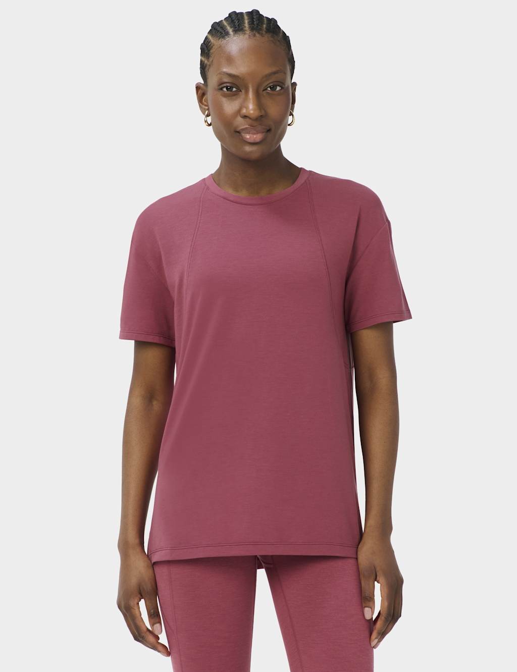 Sweaty Betty Women's Soft Flow Studio Longline T-Shirt - Large - Dark Pink