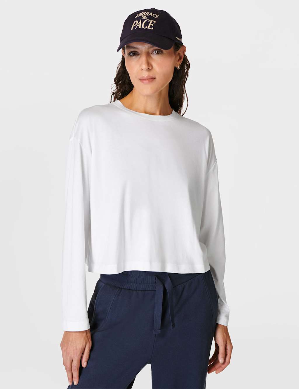 Sweaty Betty Women's Essential Crew Neck Crop Top - Medium - White