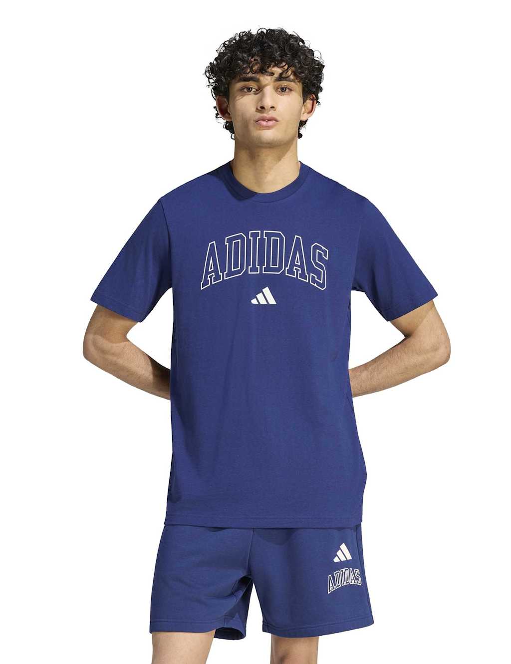 Adidas Men's Collegiate Lineage Graphic Cotton T-Shirt - 2XL - Dark Blue