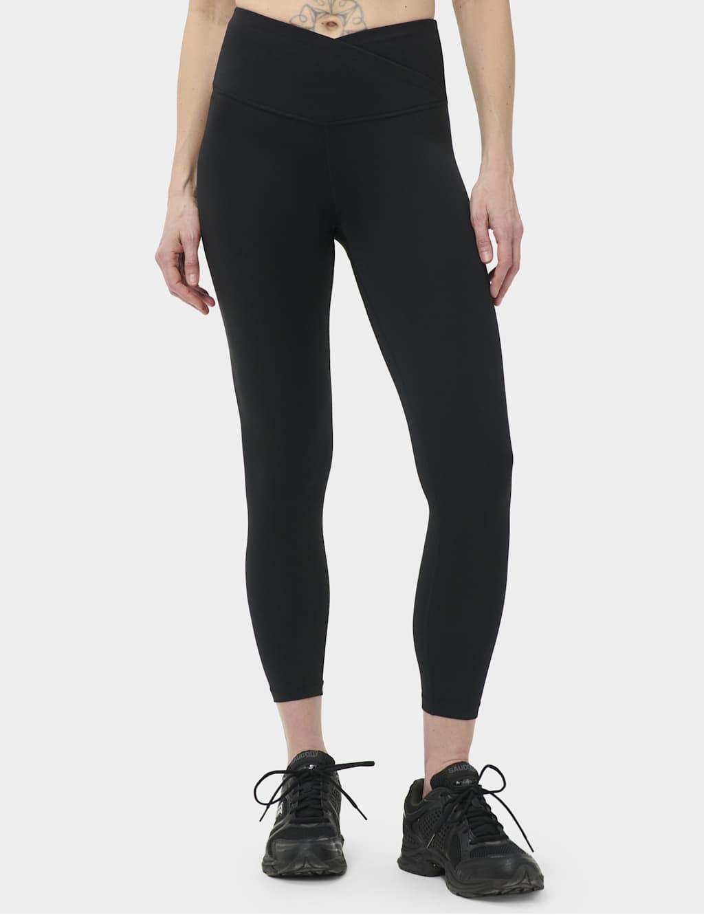 Sweaty Betty All Day 7/8 Wrap Waist Leggings - Medium - Black
