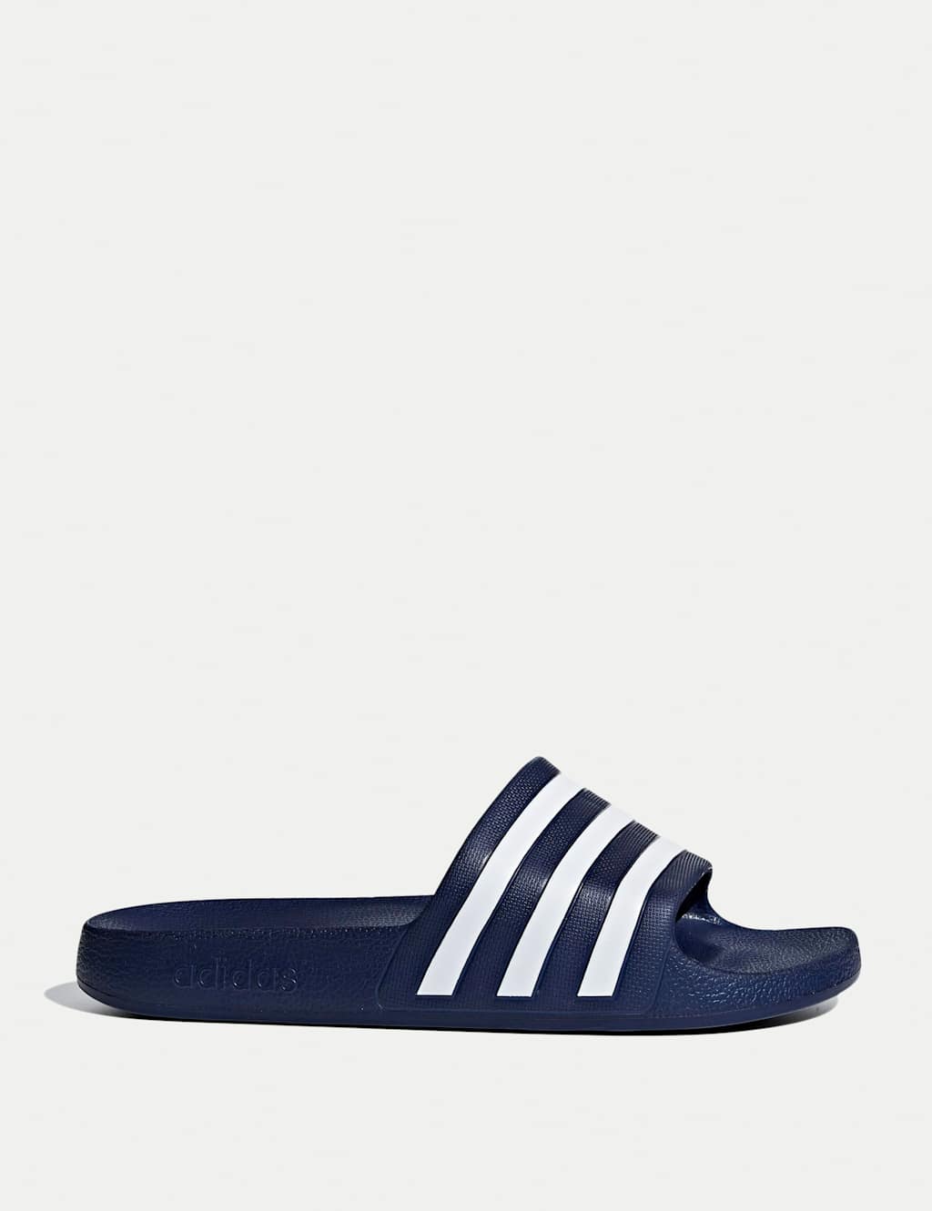 Adidas Men's Adilette Aqua Striped Sliders - 4 - Navy