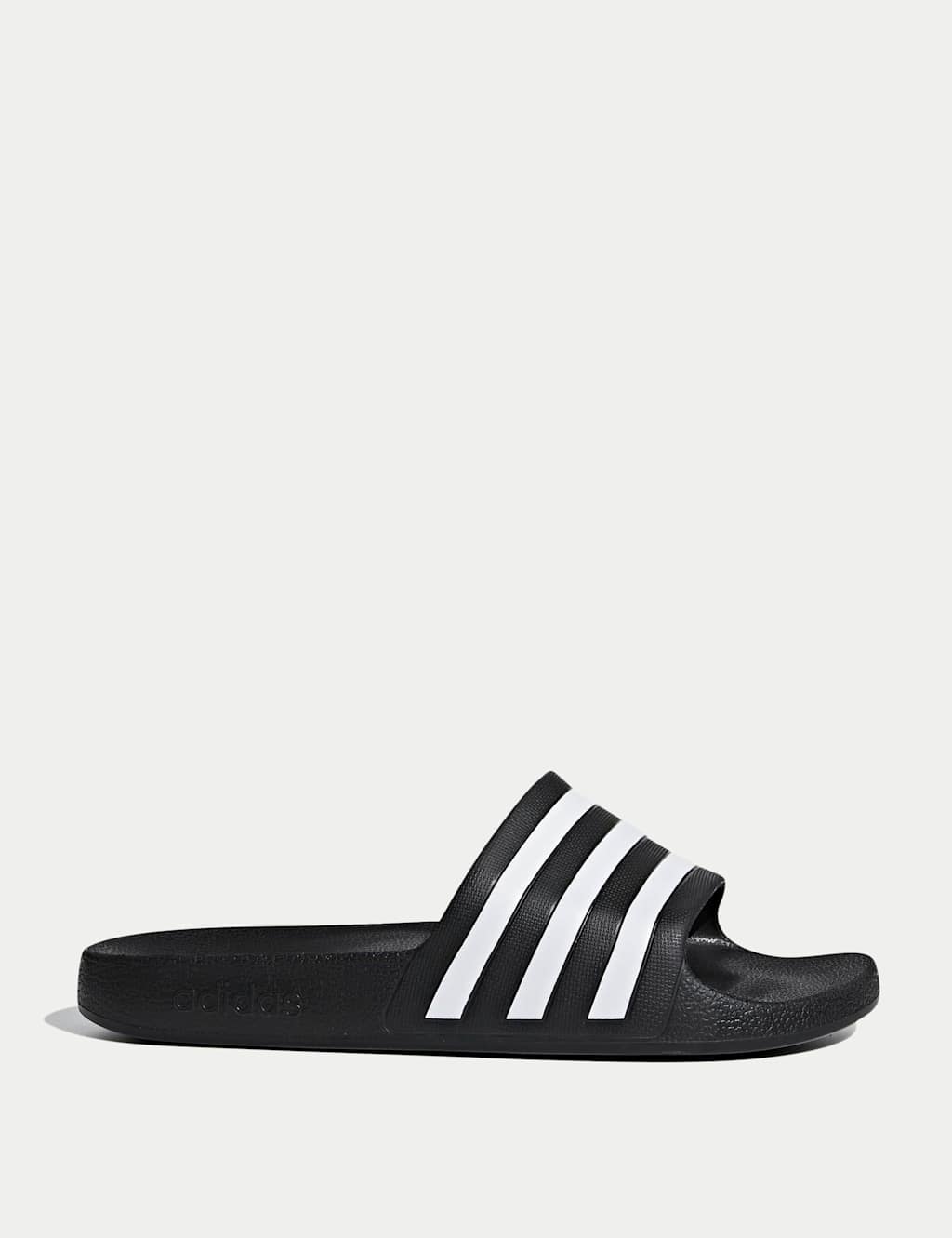 Adidas Men's Adilette Aqua Striped Sliders - 4 - Black